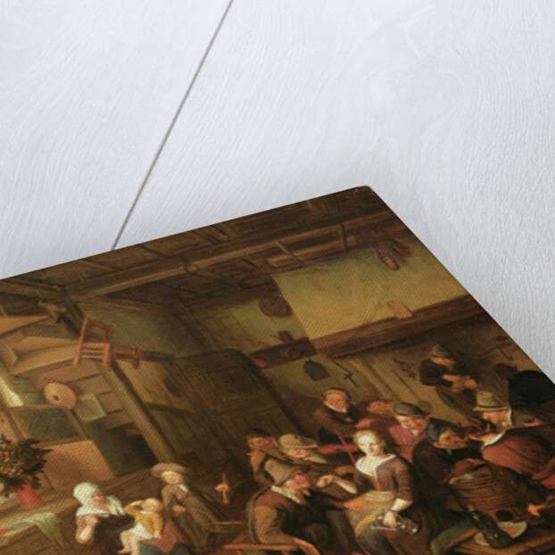 Interior with peasants drinking by Richard Brakenburg