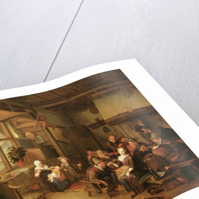 Interior with peasants drinking by Richard Brakenburg