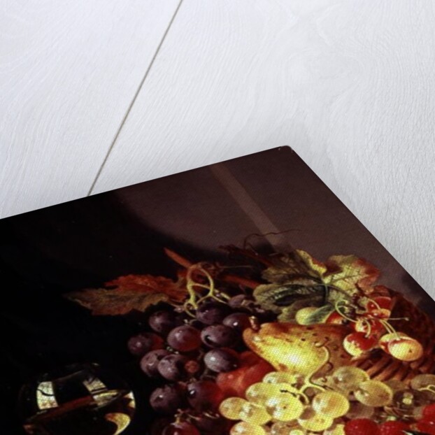 Still life with grapes and wine by Edward Ladell