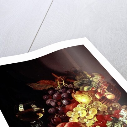 Still life with grapes and wine by Edward Ladell