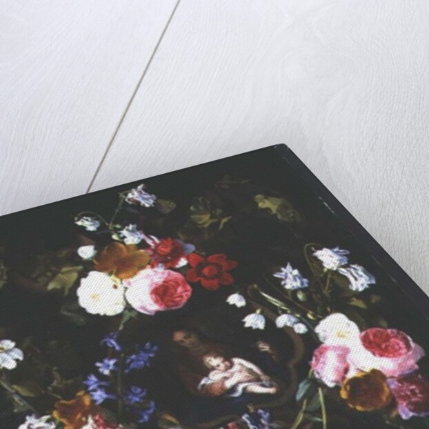 Madonna and Child Surrounded by a Garland of Flowers by Christiaan Luykx or Luycks