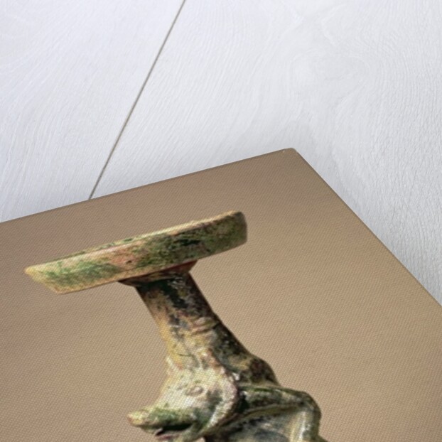 Early Chinese pottery lamp, tomb artefact, Han Dynasty, 25-220 AD by Han Dynasty Chinese School