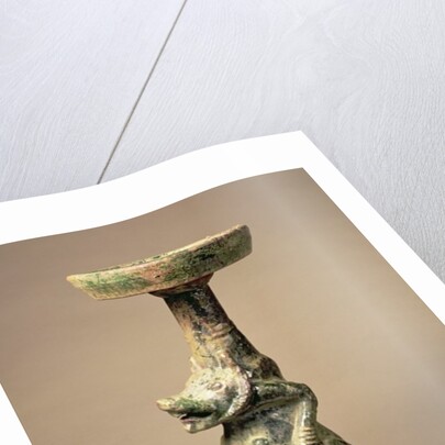 Early Chinese pottery lamp, tomb artefact, Han Dynasty, 25-220 AD by Han Dynasty Chinese School