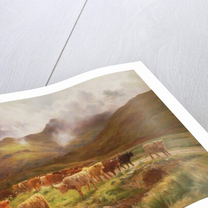 A Highland Drove at Strathfillan, Perthshire by Louis Bosworth Hurt