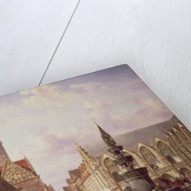 Market Scene at Braunschweig by Cornelius Springer