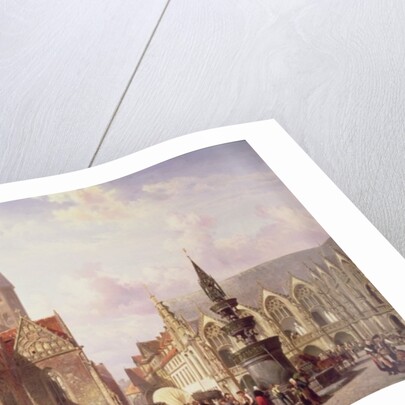 Market Scene at Braunschweig by Cornelius Springer