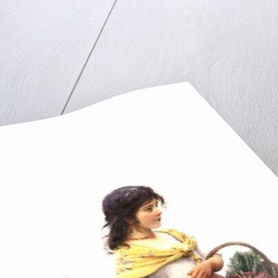 Young Girl Selling Fruits and Vegetables by Eugen von Blaas