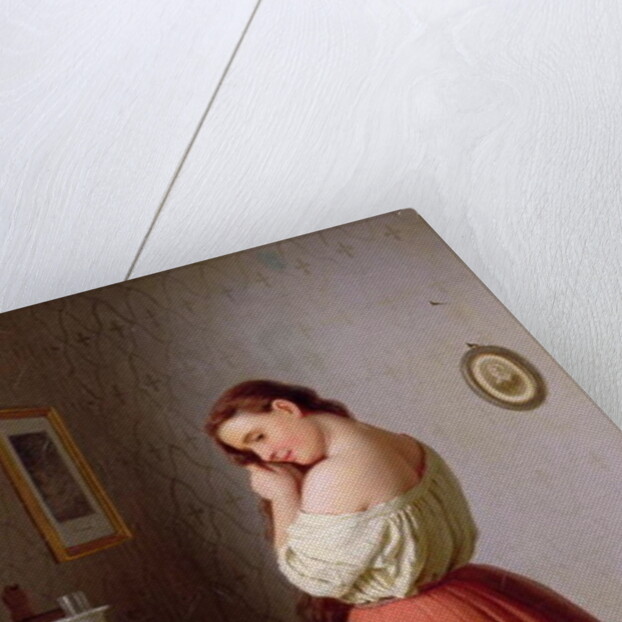 Young Woman Plaiting her Hair by Meyer von Bremen