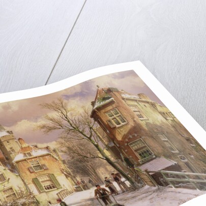 Pushing a Wheelbarrow in the Snow by Willem Koekkoek