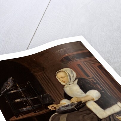 Young Girl at Work by Gabriel Metsu