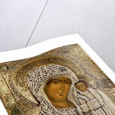 Detail of an icon showing the Virgin of Kazan by Yegor Petrov, Moscow, 1788 by Russian School