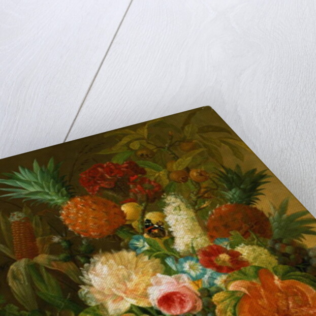 Still Life with a Melon and Grapes by Johannes Hendrick Fredriks