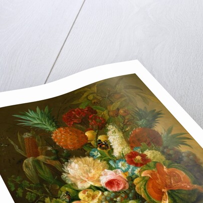 Still Life with a Melon and Grapes by Johannes Hendrick Fredriks