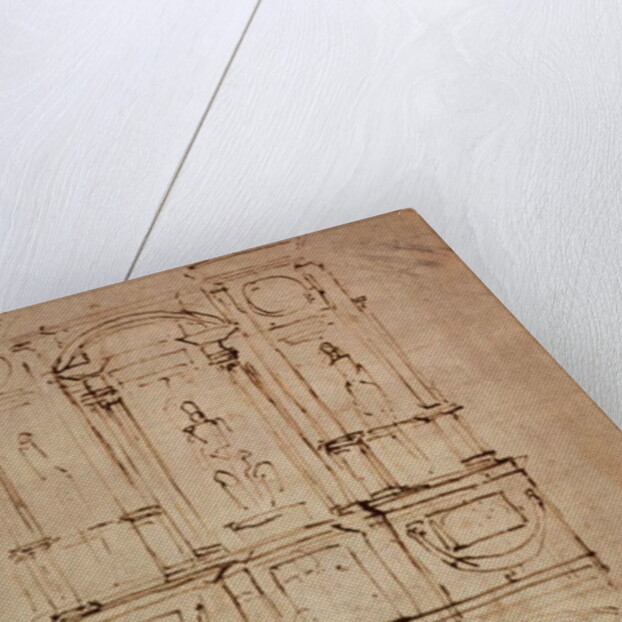 Study for a double tomb for the Medici Tombs in the New Sacristy, 1521 by Michelangelo Buonarroti