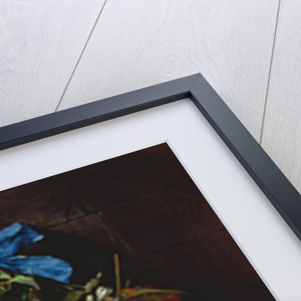 Bouquet of Fruit with Eucharistic Symbols on a Ledge Below by Cornelis de Heem