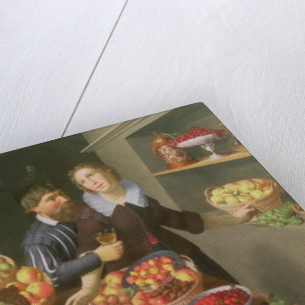 Man and Woman Before a Table Laid with Fruits and Vegetables by Georg Flegel