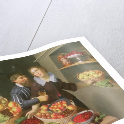 Man and Woman Before a Table Laid with Fruits and Vegetables by Georg Flegel