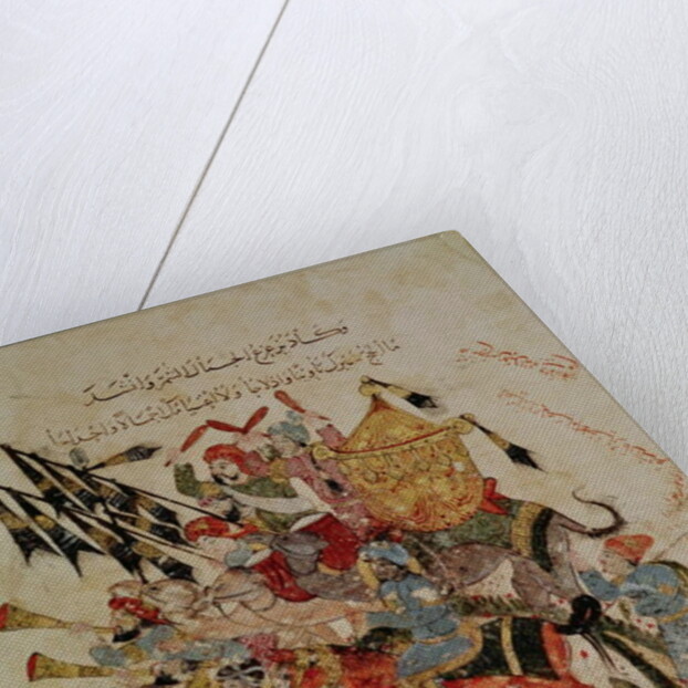 Ar 5847 f.94v, Caravan going to Mecca from 'The Maqamat' by Al-Hariri, c.1240 by Yahya ibn Mahmud Al-Wasiti