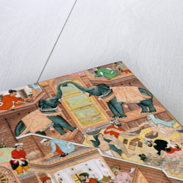 The building of the Fathpur Sikri Palace by Indian School