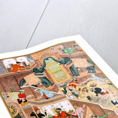 The building of the Fathpur Sikri Palace by Indian School