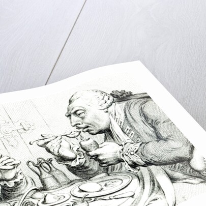 Temperance Enjoying a Frugal Meal, caricature of George III and Queen Charlotte by James Gillray