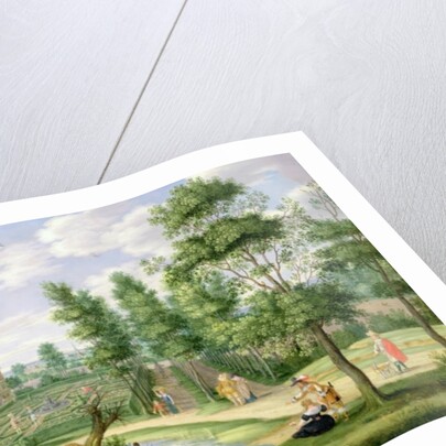 Figures in the Grounds of a Country House by Isaak van Oosten