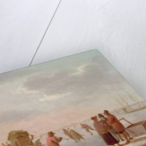 Figures Skating in a Winter Landscape by Hendrik Willem Schweickhardt