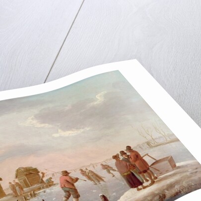 Figures Skating in a Winter Landscape by Hendrik Willem Schweickhardt