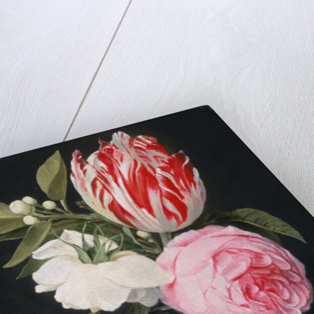 Flowers in a glass vase by Daniel Seghers