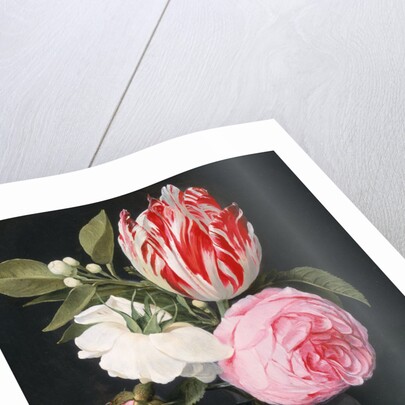 Flowers in a glass vase by Daniel Seghers