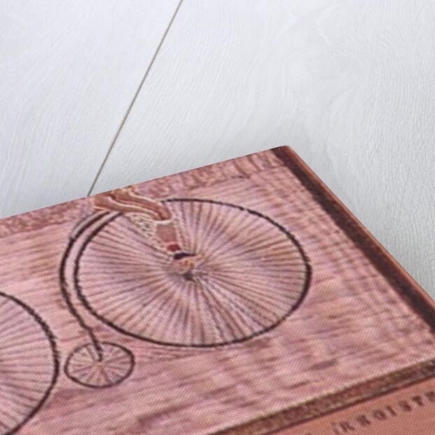 The Last Lap, Penny Farthing Race woven silk Stevengraph, by Thomas Stevens of Coventry, 1872 by Anonymous