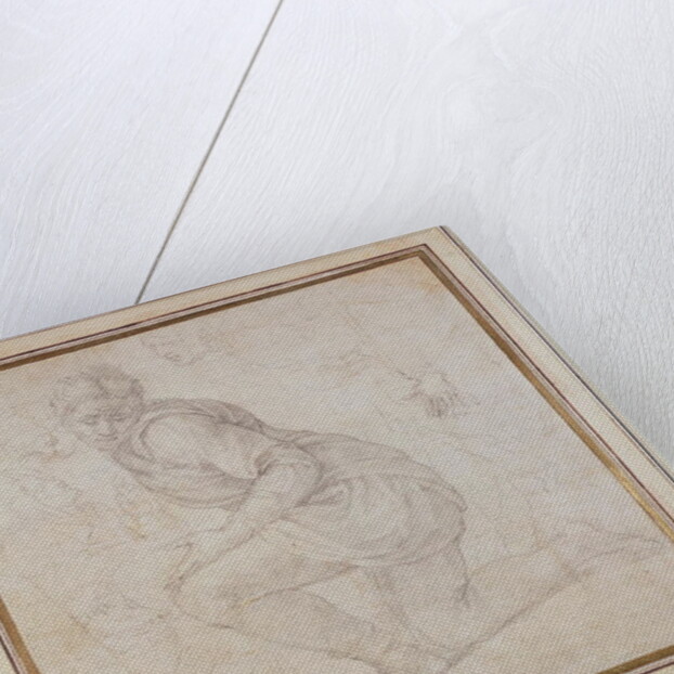 Inv. 5211-75 Fawkener Recto Kneeling man by Michelangelo Buonarroti