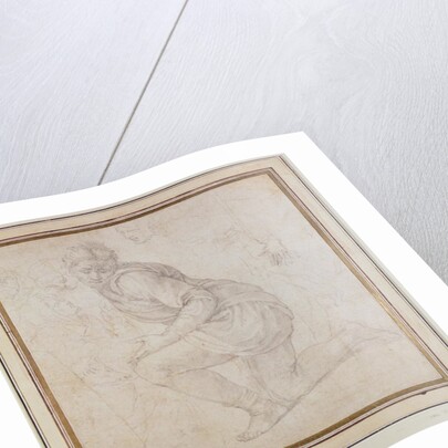 Inv. 5211-75 Fawkener Recto Kneeling man by Michelangelo Buonarroti