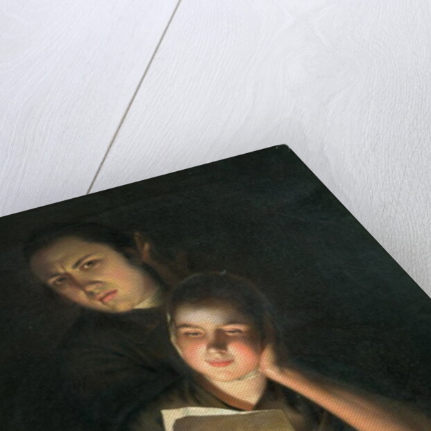 A Girl reading a letter by Candlelight, with a Young Man peering over her shoulder, c.1760-2 by Joseph Wright of Derby