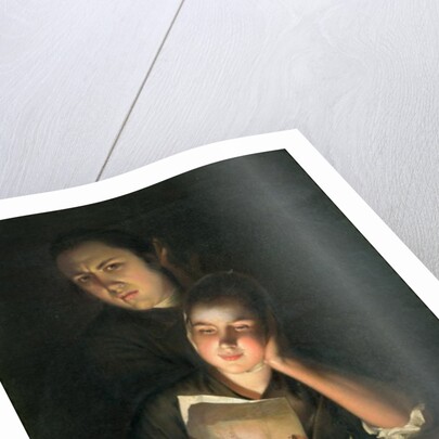 A Girl reading a letter by Candlelight, with a Young Man peering over her shoulder, c.1760-2 by Joseph Wright of Derby