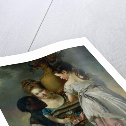 A Conversation between Girls, or Two Girls with their Black Servant, 1770 by Joseph Wright of Derby