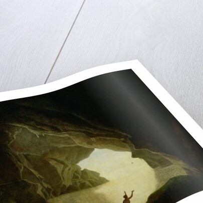 A Grotto in the Gulf of Salernum, with the figure of Julia, banished from Rome, exh. 1780 by Joseph Wright of Derby