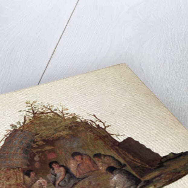 Inhabitants of the Island of Terra del Fuego in their Hut by Alexander Buchan