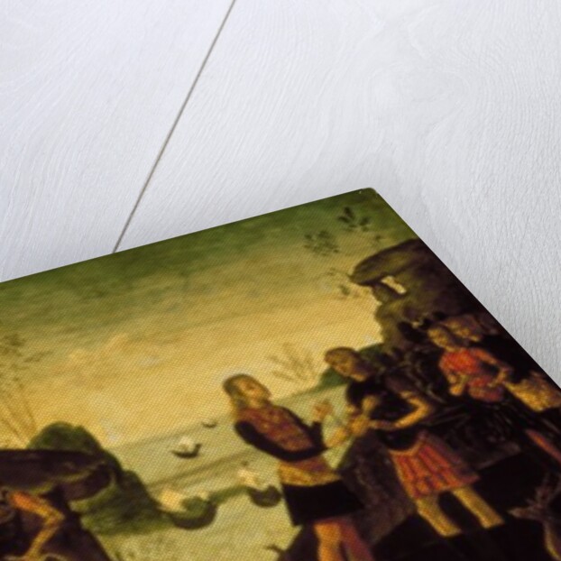 Scipio Africanus, Roman general, with the captive Numidian prince Sphax, whose wife Sophonisba, a Carthaginian noblewoman, stands to the left, c.1490 by Bernardino Fungai