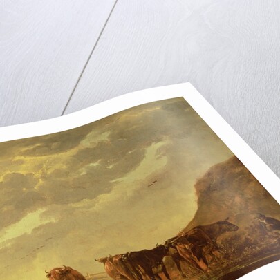 A herdsman with five cows by a river, c.1650-5 by Aelbert Cuyp