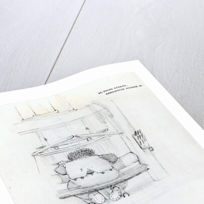 William Morris at his loom, caricature by Edward Coley Burne-Jones