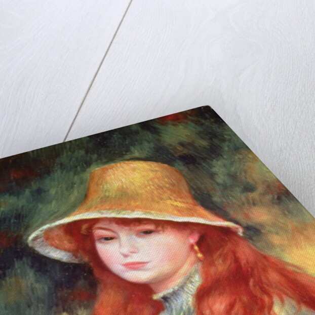 Young girl with long hair, or Young girl in a straw hat, 1884 by Pierre Auguste Renoir