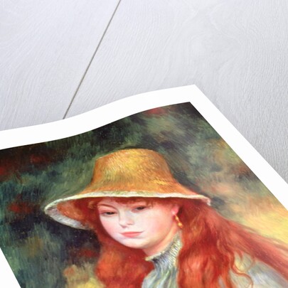 Young girl with long hair, or Young girl in a straw hat, 1884 by Pierre Auguste Renoir