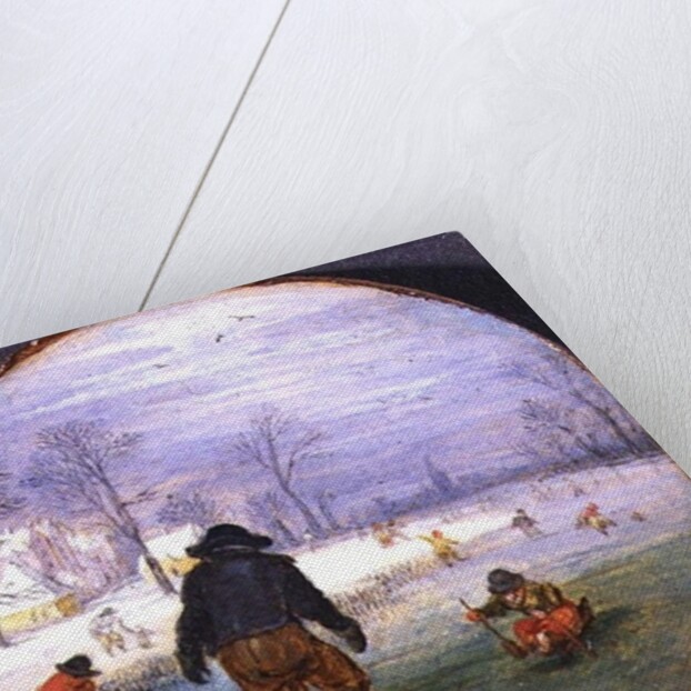 Skaters in a landscape by Adriaen Pietersz. van de Venne