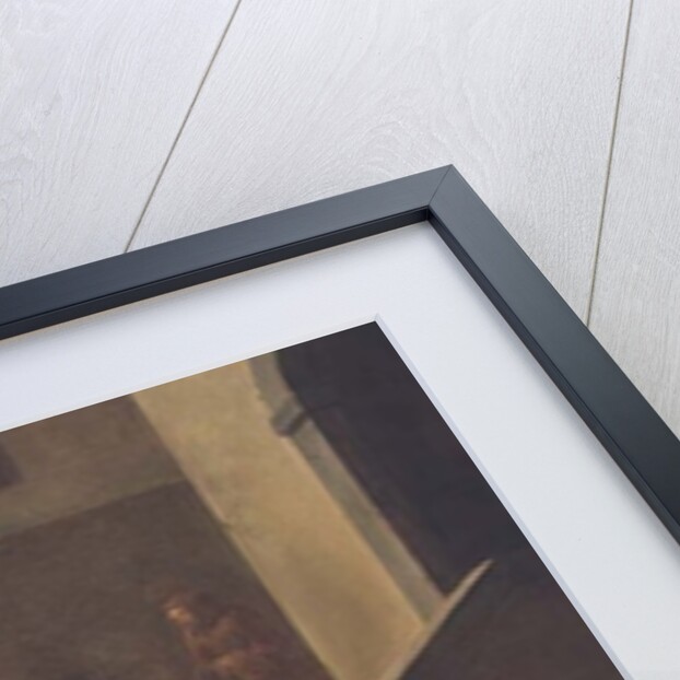 Street scene with monks distributing food to the poor by Andries Both