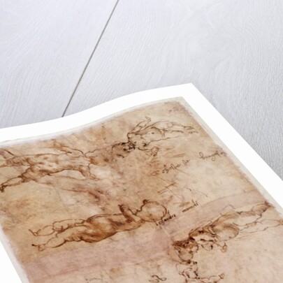 W.4v Page of sketches of babies or cherubs by Michelangelo Buonarroti