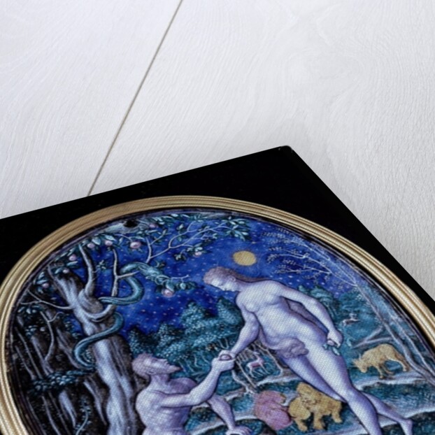 Limoges plaque depicting Adam and Eve, c.1570 by French School