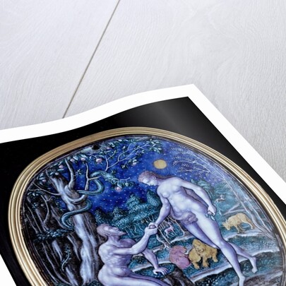 Limoges plaque depicting Adam and Eve, c.1570 by French School