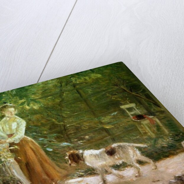 View of the artist's garden with his daughters, 1903 by Fritz von Uhde