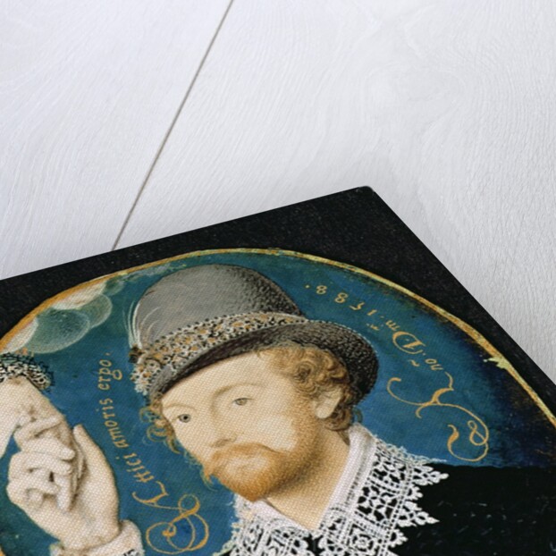 Man clasping hand from a cloud, possibly William Shakespeare, 1588 by Nicholas Hilliard